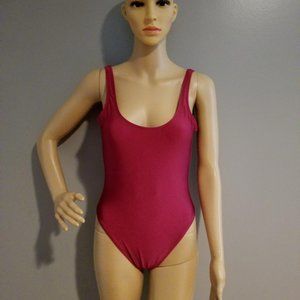 Maroon One Piece Thong Swimsuit